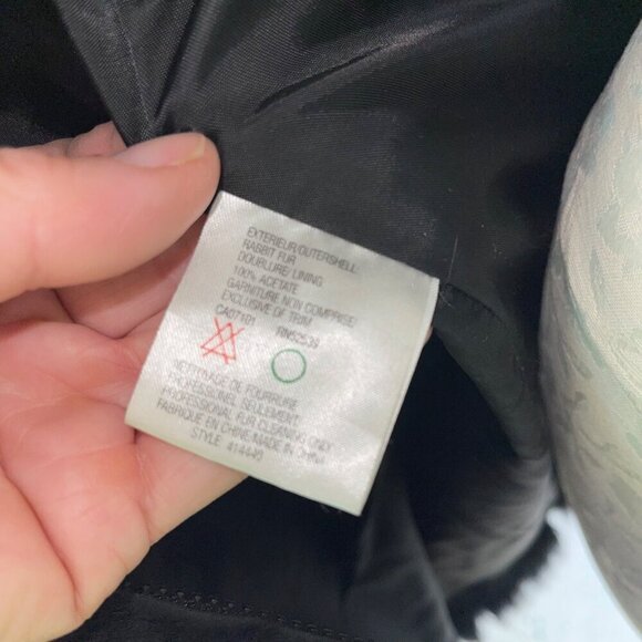 Hilary Radley Womens Vest Size Small Black Full Zip Rabbit Fur Casual - Picture 7 of 9